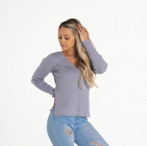 NVGTN Extra Sweet V Neck Villa Naisten Topit Harmaat | FI423UZ