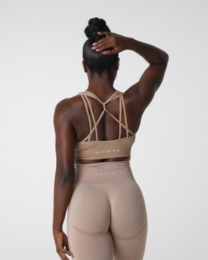 NVGTN Galaxy Ribbed Seamless Naisten Urheiluliivit Beige | FI294IL