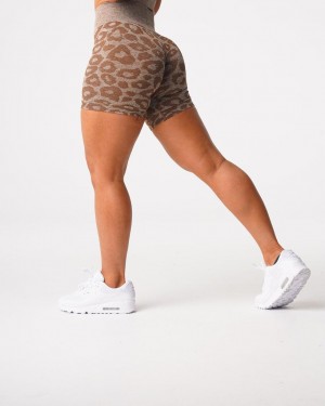 NVGTN Leopard Seamless Naisten Shortsit Beige | FI404FD