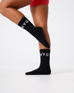 NVGTN NVGTN Crew Socks Miesten Asusteet Mustat | FI834WN