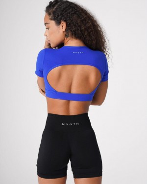 NVGTN Open Back Tee Naisten Topit Sininen | FI089AH