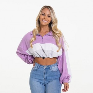 NVGTN Oversized Cropped Pullover Naisten Topit Violetit | FI591LI