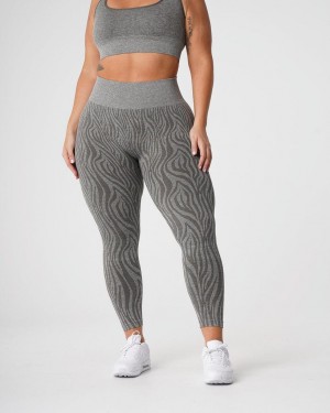 NVGTN Zebra Seamless Naisten Leggingsit Khaki Vihreä | FI452PJ