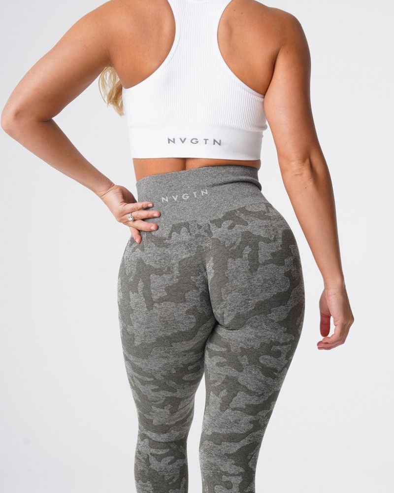 NVGTN Camo Seamless Naisten Leggingsit Khaki Vihreä | FI281XY