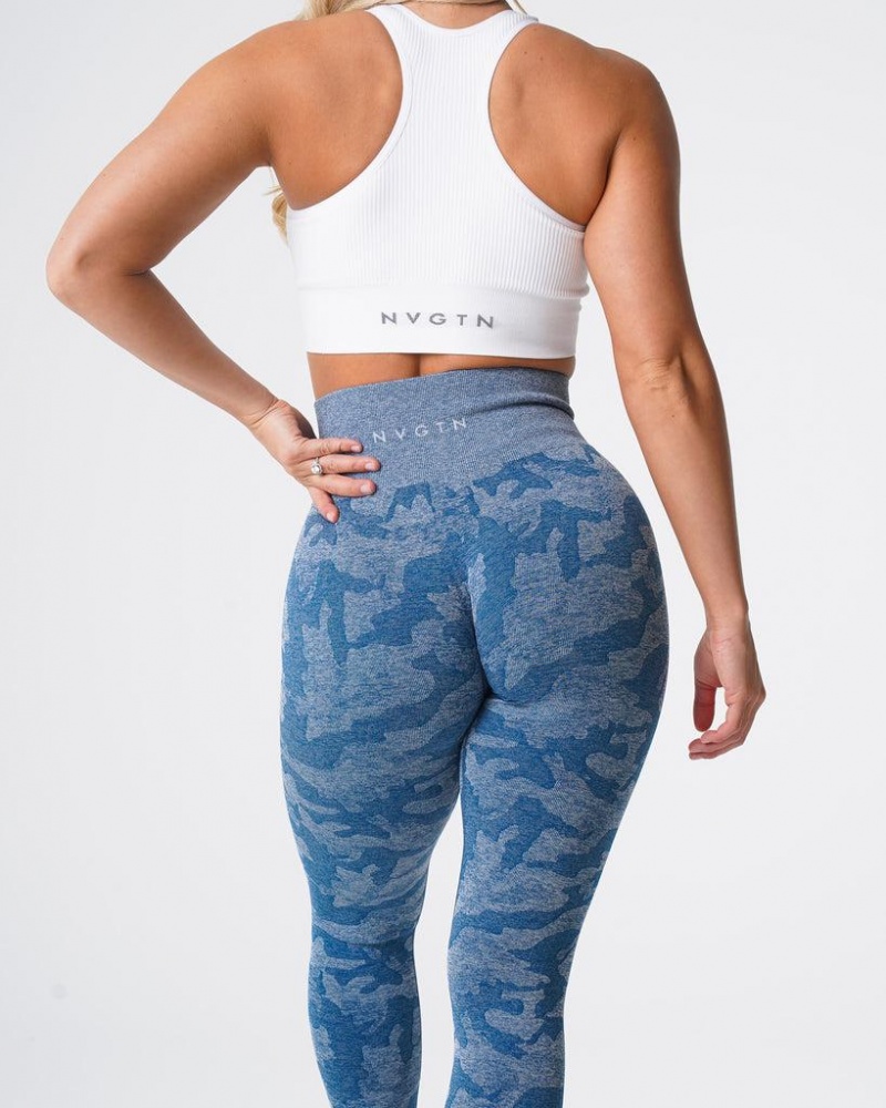 NVGTN Camo Seamless Naisten Leggingsit Sininen | FI307XY