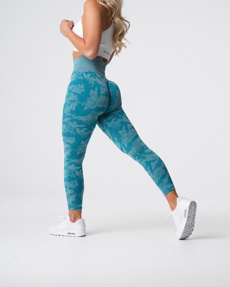 NVGTN Camo Seamless Naisten Leggingsit Turkoosi | FI567XY