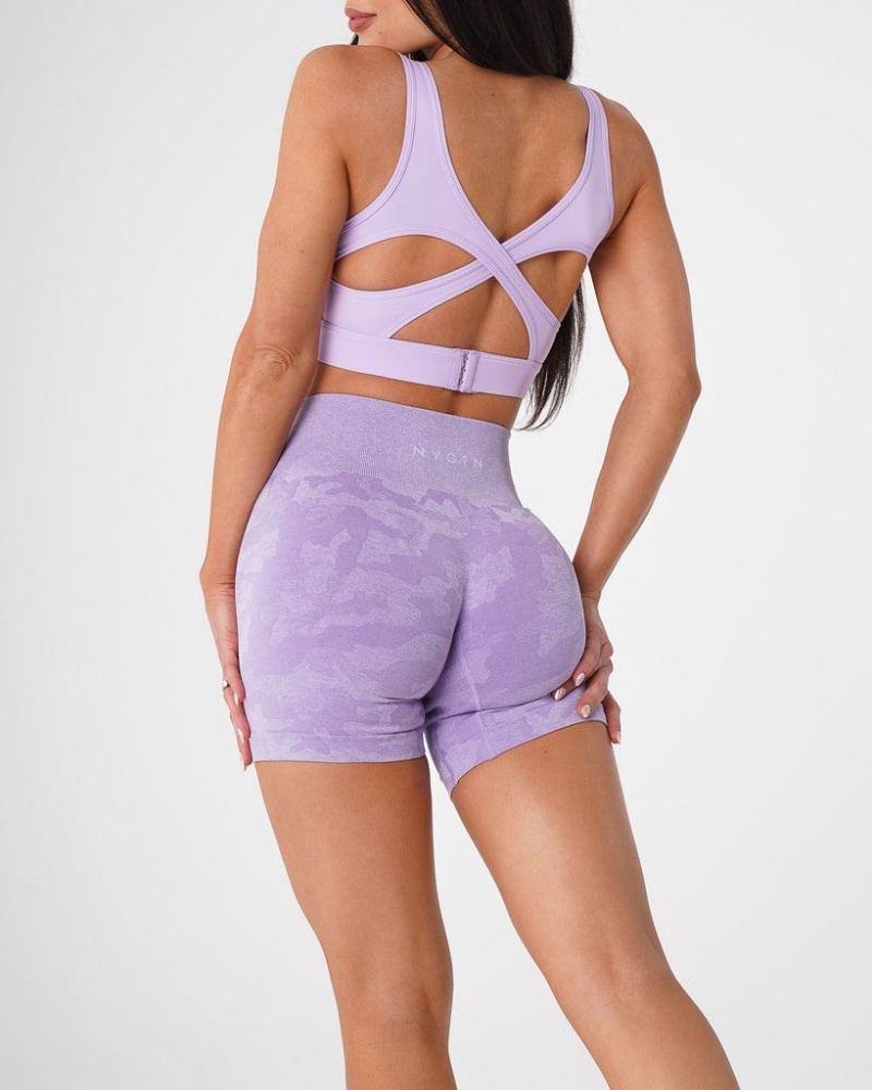 NVGTN Camo Seamless Naisten Shortsit Violetit | FI472RV