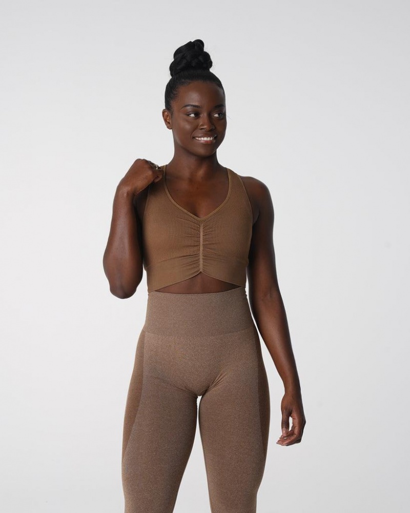 NVGTN Cinched Seamless Naisten Urheiluliivit Beige | FI640HA