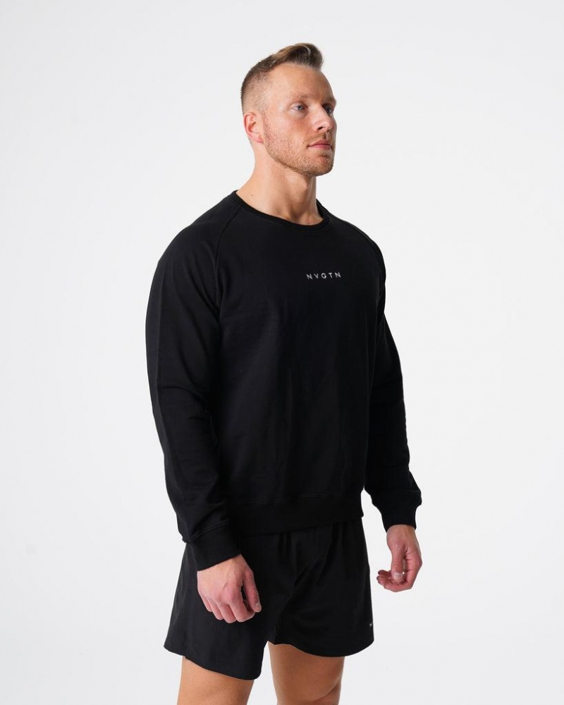 NVGTN Crew Neck Miesten Puserot Mustat | FI184WN