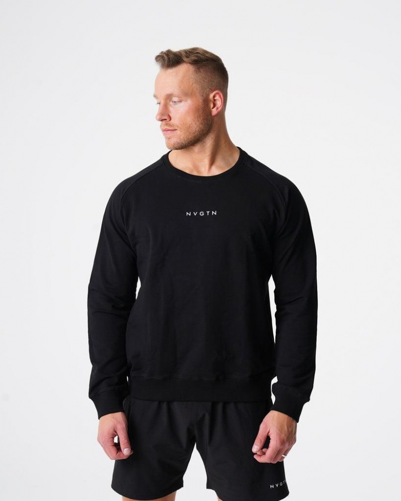 NVGTN Crew Neck Miesten Puserot Mustat | FI184WN