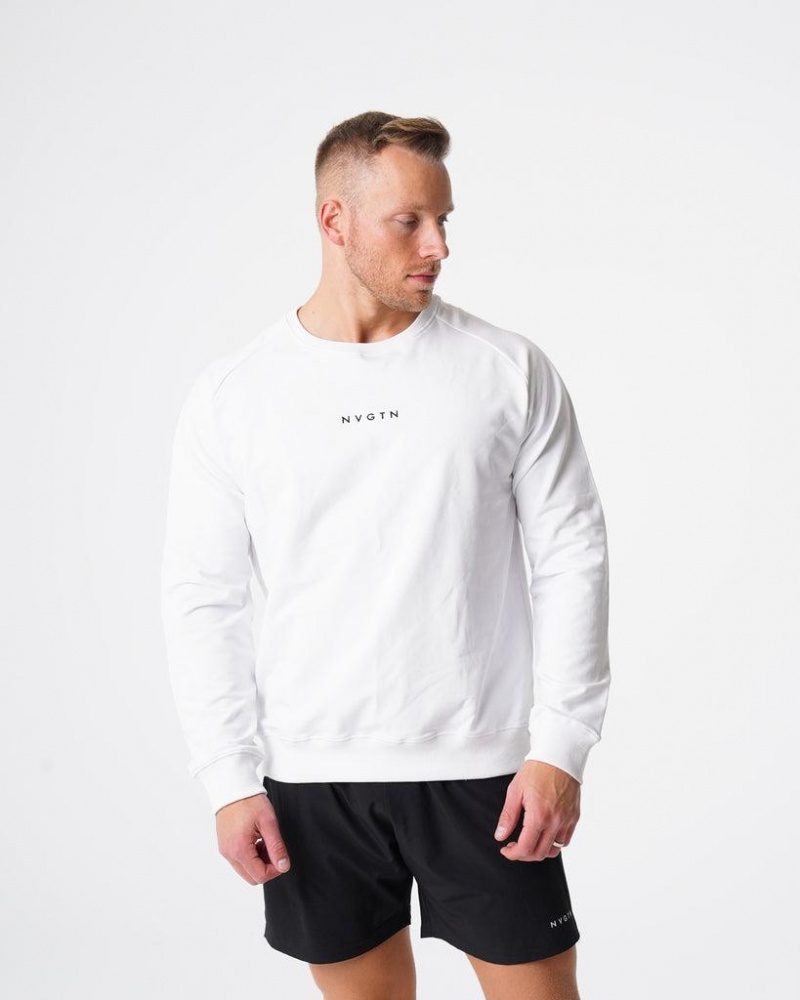 NVGTN Crew Neck Miesten Puserot Valkoinen | FI158WN