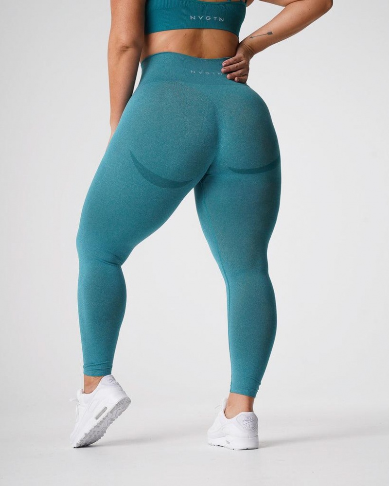 NVGTN Curve Seamless Naisten Leggingsit Turkoosi | FI213TC