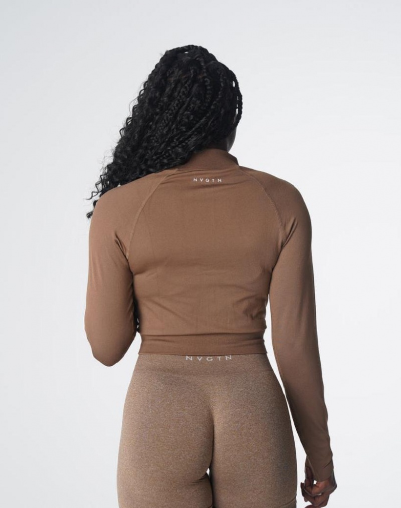 NVGTN Divine Seamless Zip Up Naisten Huppari Beige | FI338MQ