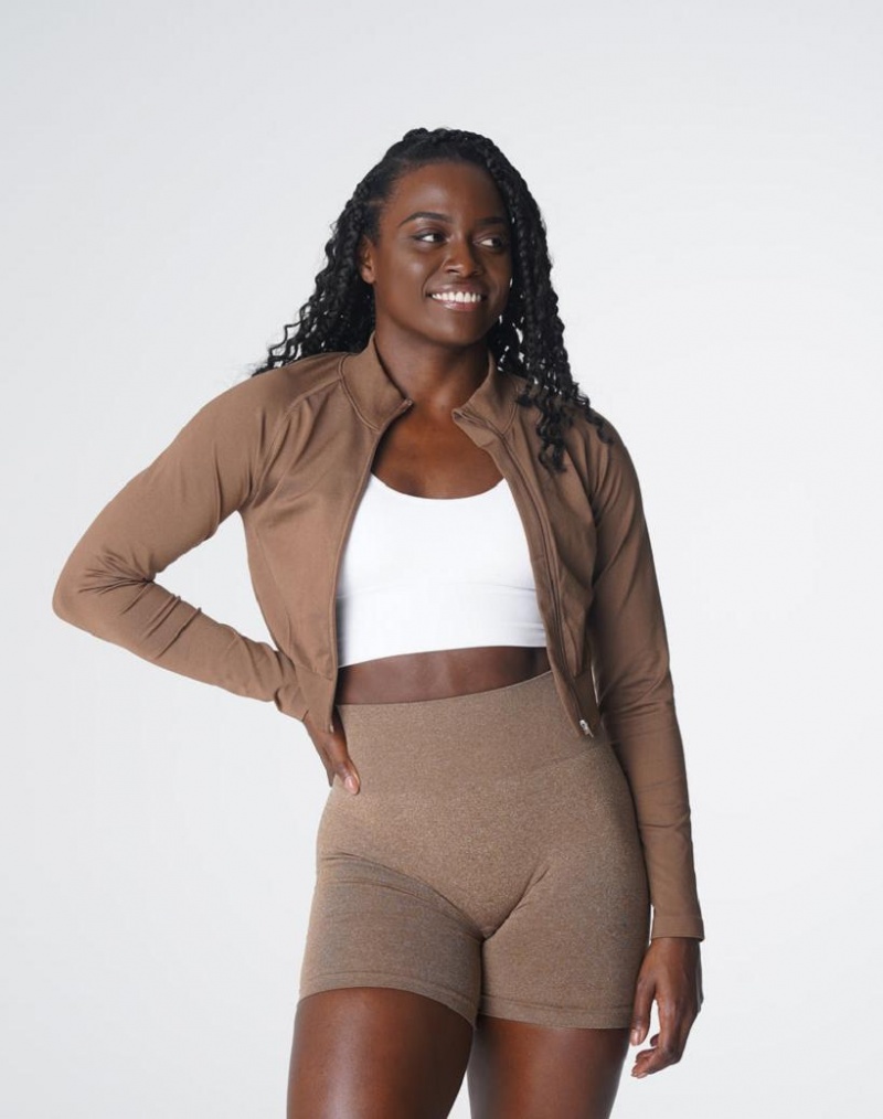 NVGTN Divine Seamless Zip Up Naisten Huppari Beige | FI338MQ