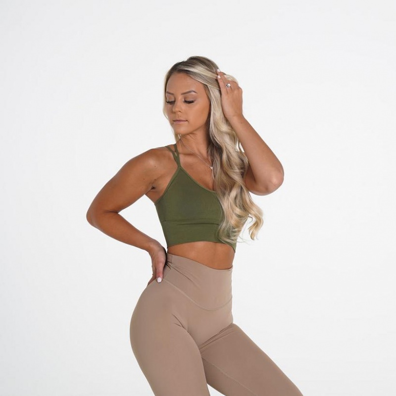 NVGTN Flourish Seamless Naisten Urheiluliivit Khaki Vihreä | FI708YX