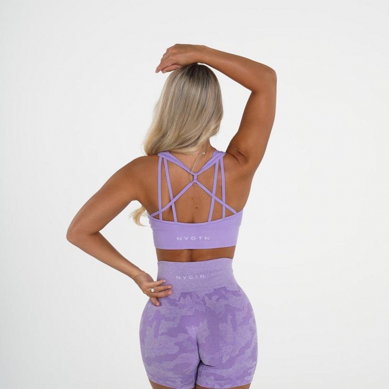 NVGTN Galaxy Ribbed Seamless Naisten Urheiluliivit Violetit | FI138IL