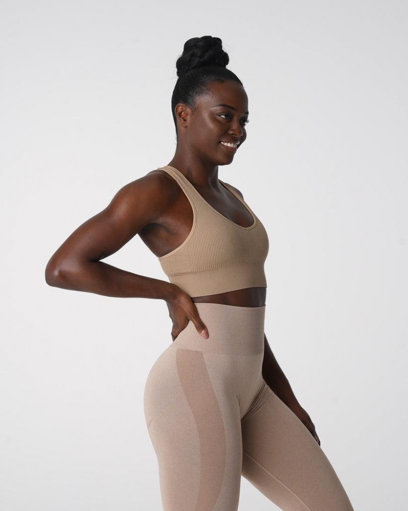 NVGTN Galaxy Ribbed Seamless Naisten Urheiluliivit Beige | FI294IL