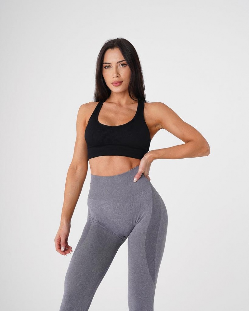 NVGTN Galaxy Ribbed Seamless Naisten Urheiluliivit Mustat | FI346IL