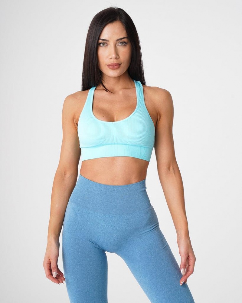 NVGTN Galaxy Ribbed Seamless Naisten Urheiluliivit Vaaleanturkoosi | FI372IL