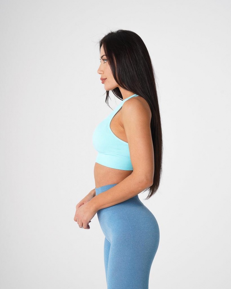 NVGTN Galaxy Ribbed Seamless Naisten Urheiluliivit Vaaleanturkoosi | FI372IL