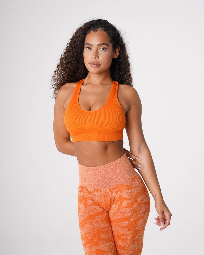 NVGTN Galaxy Ribbed Seamless Naisten Urheiluliivit Oranssi | FI398IL