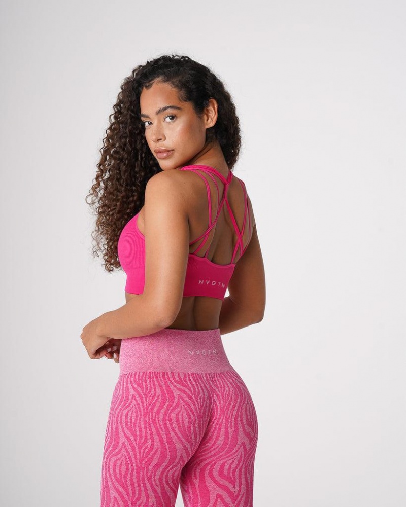 NVGTN Galaxy Ribbed Seamless Naisten Urheiluliivit Fuksia | FI450IL