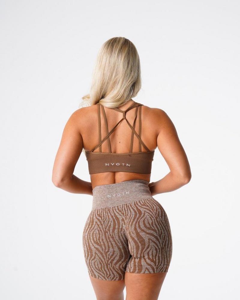 NVGTN Galaxy Ribbed Seamless Naisten Urheiluliivit Beige | FI476IL