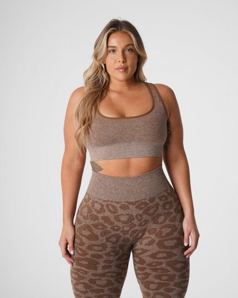 NVGTN Leopard Eclipse Seamless Naisten Urheiluliivit Beige | FI339QM