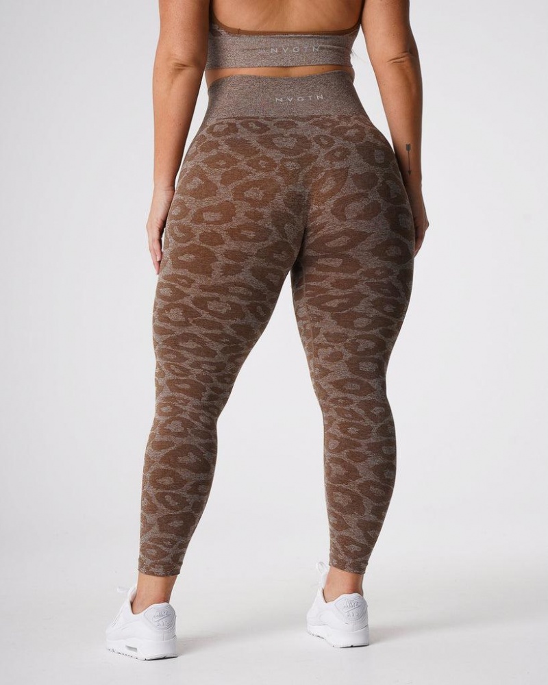 NVGTN Leopard Seamless Naisten Leggingsit Beige | FI309VR