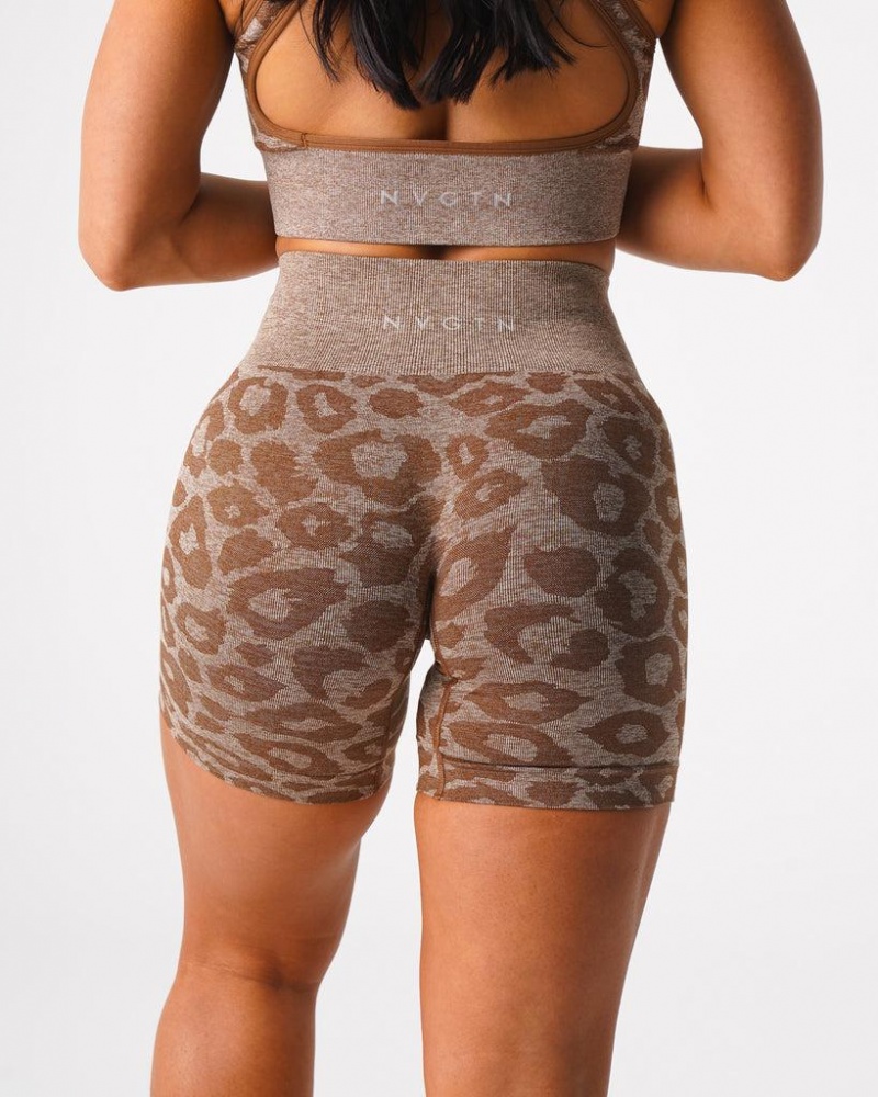 NVGTN Leopard Seamless Naisten Shortsit Beige | FI404FD