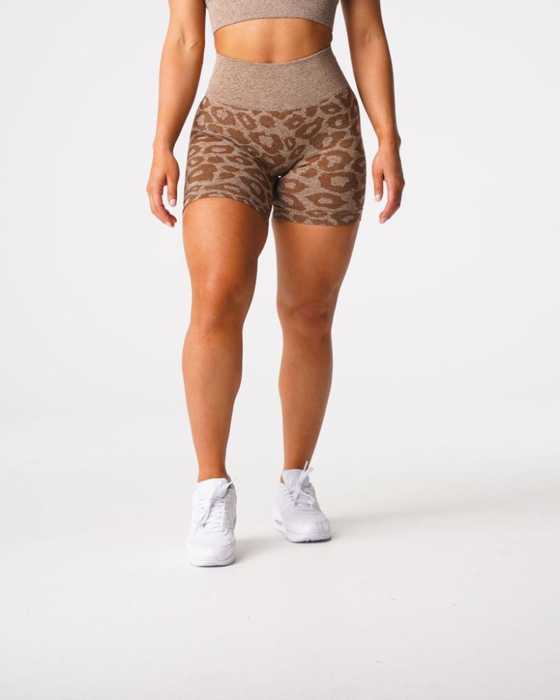 NVGTN Leopard Seamless Naisten Shortsit Beige | FI404FD