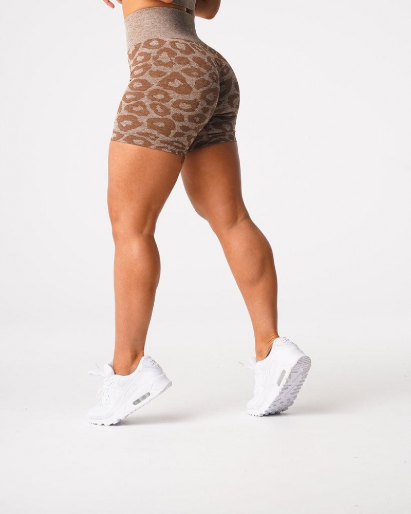 NVGTN Leopard Seamless Naisten Shortsit Beige | FI404FD