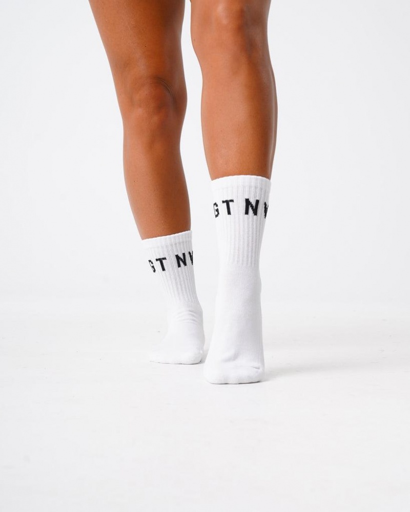 NVGTN NVGTN Crew Socks Miesten Asusteet Valkoinen | FI808WN