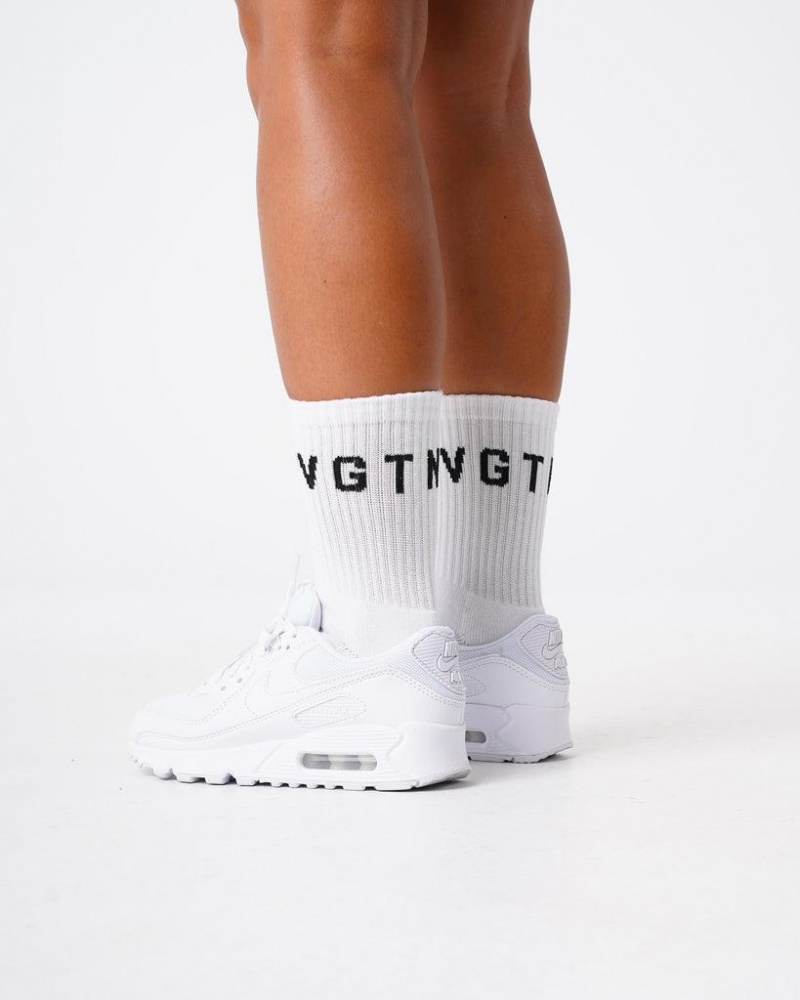 NVGTN NVGTN Crew Socks Miesten Asusteet Valkoinen | FI808WN