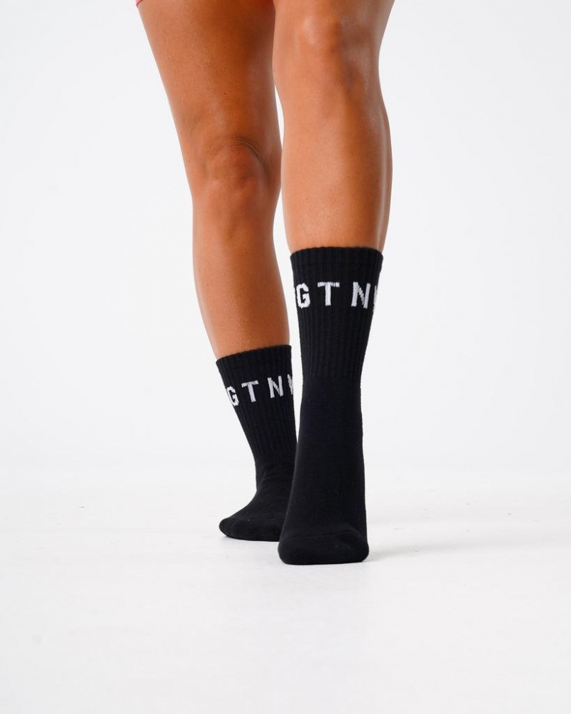 NVGTN NVGTN Crew Socks Miesten Asusteet Mustat | FI834WN