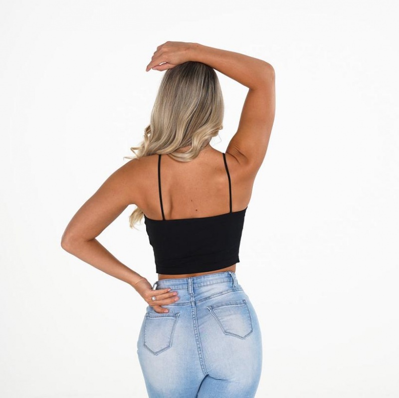 NVGTN Night Out Crop Top Naisten Topit Mustat | FI461LI