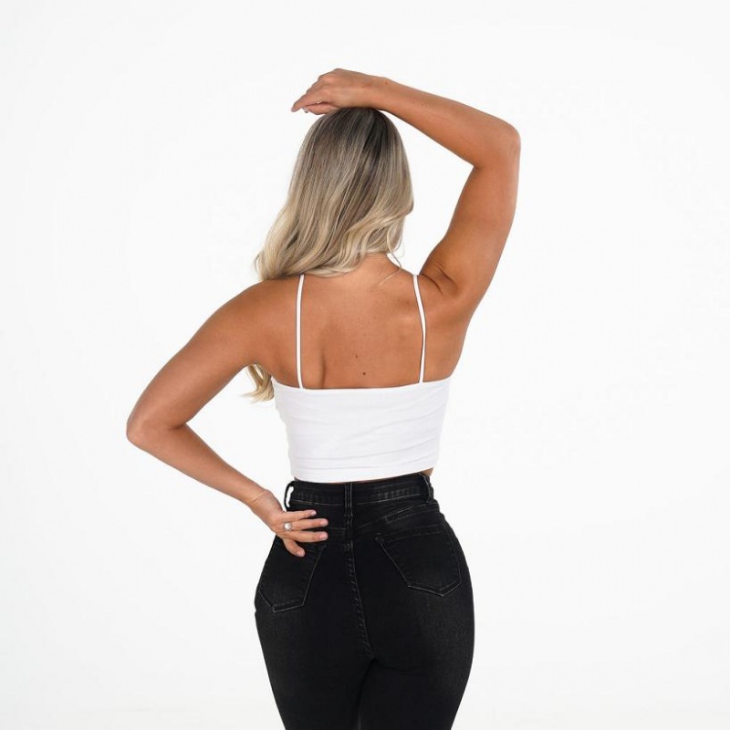 NVGTN Night Out Crop Top Naisten Topit Valkoinen | FI435LI