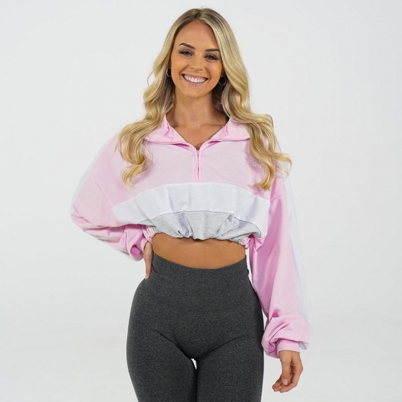 NVGTN Oversized Cropped Pullover Naisten Topit Pinkki | FI539LI