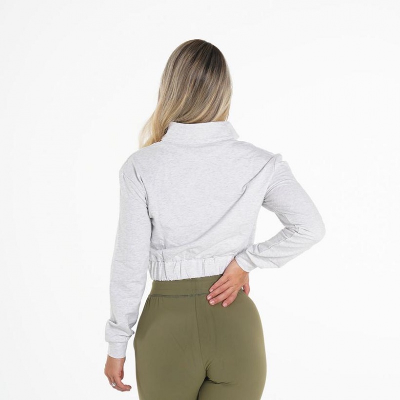 NVGTN Power Cropped Pullover Naisten Topit Vaaleanharmaat | FI669LI