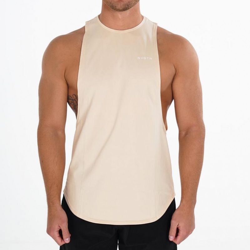 NVGTN Pulse Edge Tank Miesten Topit Beige | FI327GS