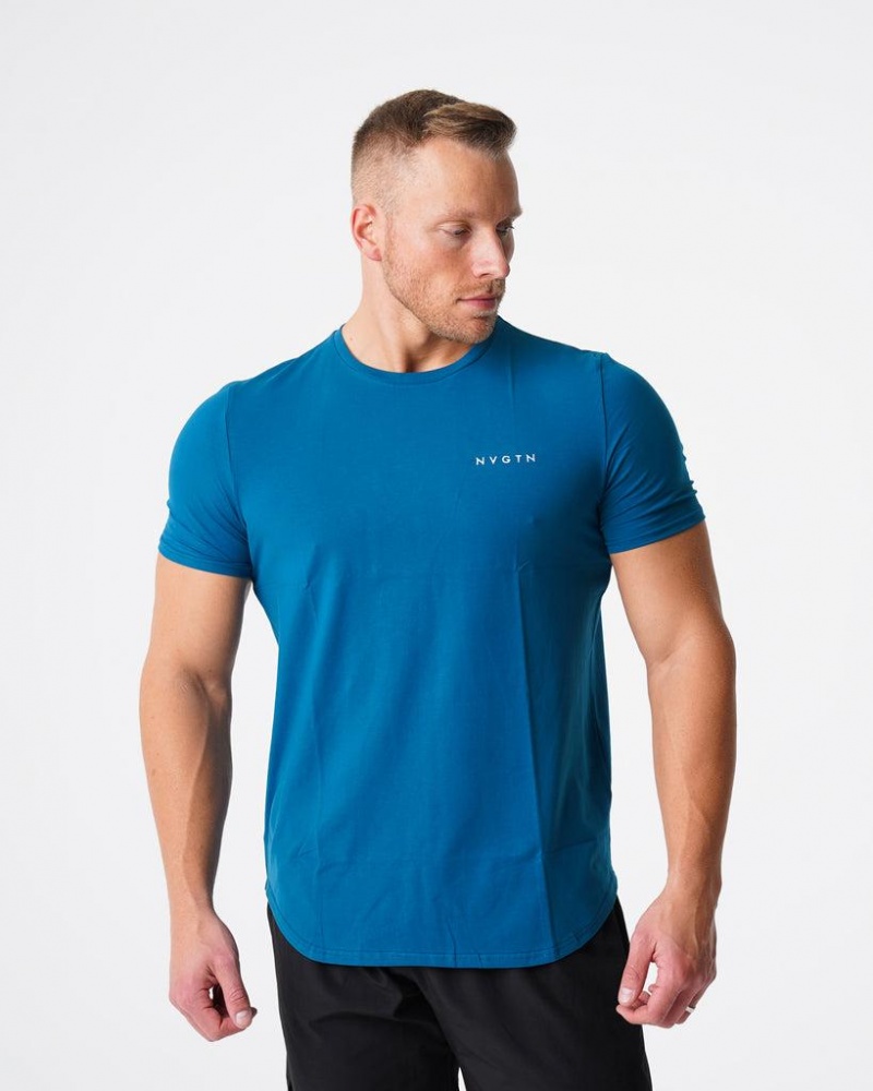 NVGTN Pulse Fitted Tee Miesten T Paidat Sininen | FI639GS