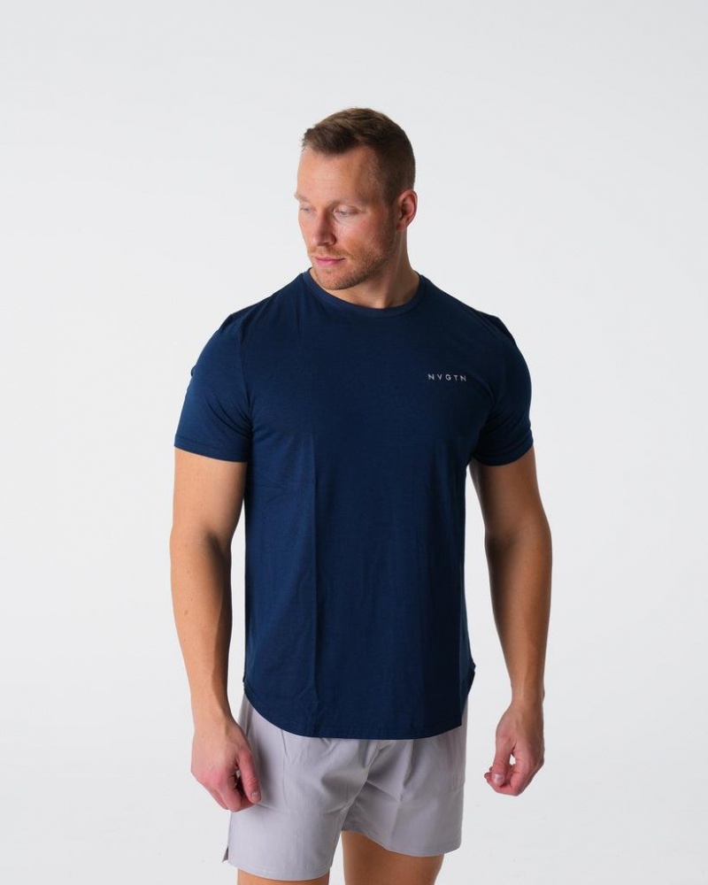 NVGTN Pulse Fitted Tee Miesten T Paidat Laivastonsininen | FI691GS