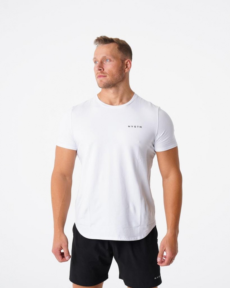 NVGTN Pulse Fitted Tee Miesten T Paidat Valkoinen | FI743GS