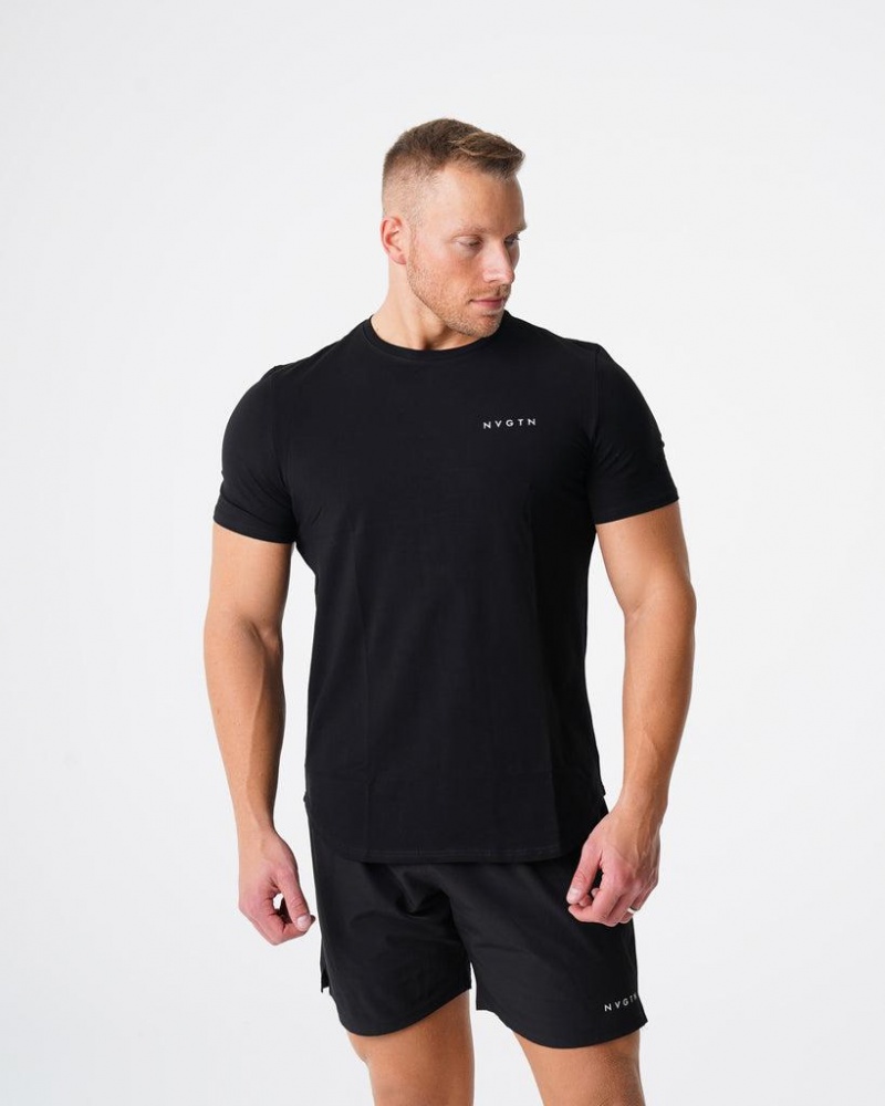 NVGTN Pulse Fitted Tee Miesten T Paidat Mustat | FI769GS