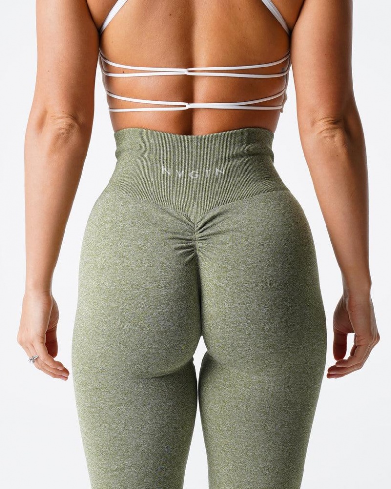 NVGTN Scrunch Seamless Naisten Leggingsit Oliivinvihreä | FI622BE