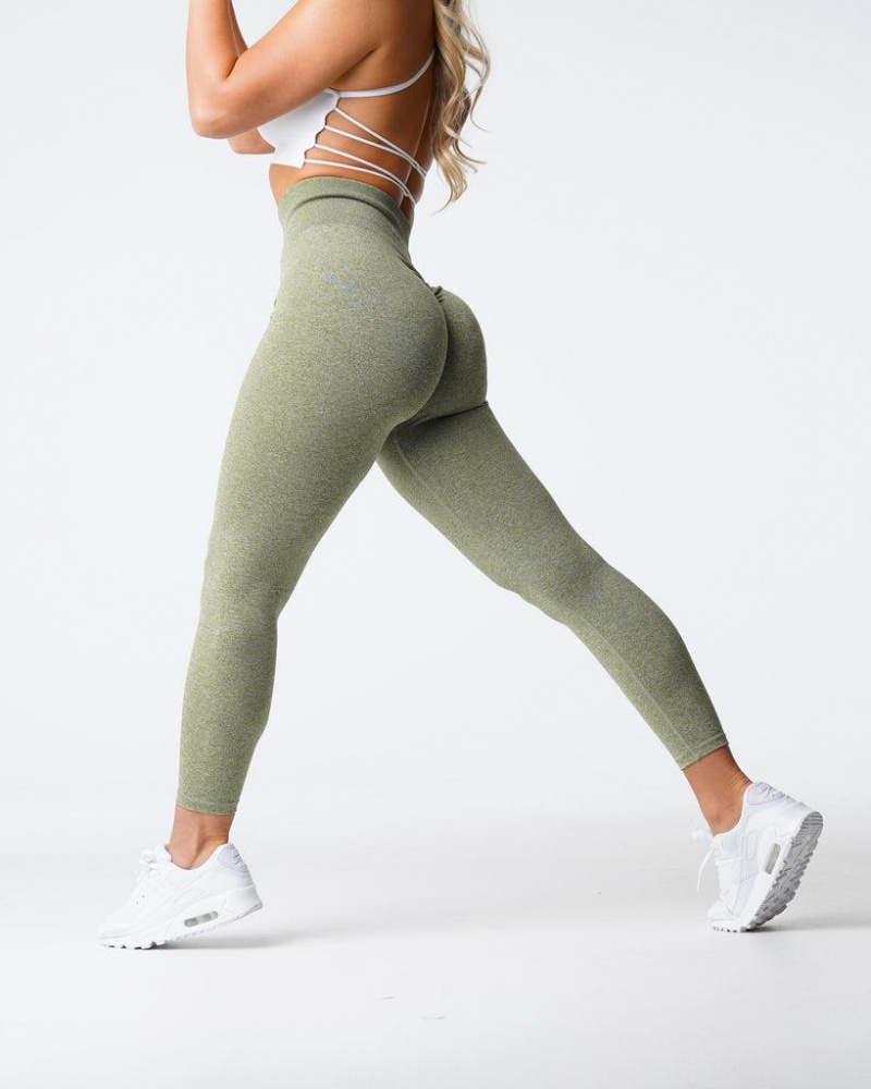 NVGTN Scrunch Seamless Naisten Leggingsit Oliivinvihreä | FI622BE