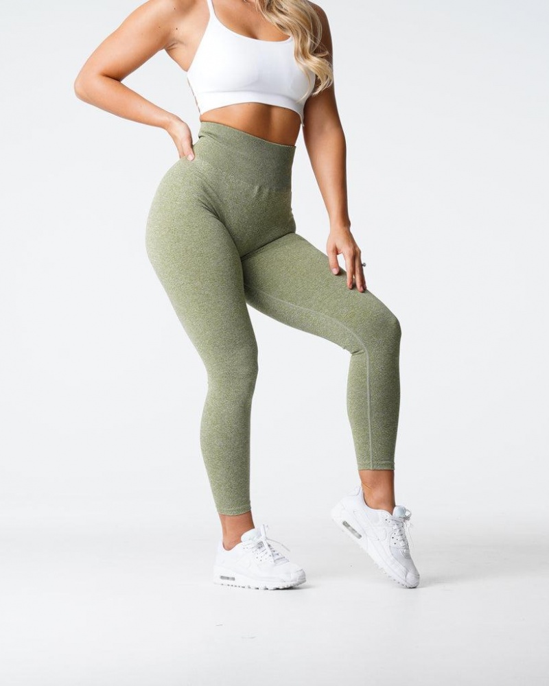 NVGTN Scrunch Seamless Naisten Leggingsit Oliivinvihreä | FI622BE