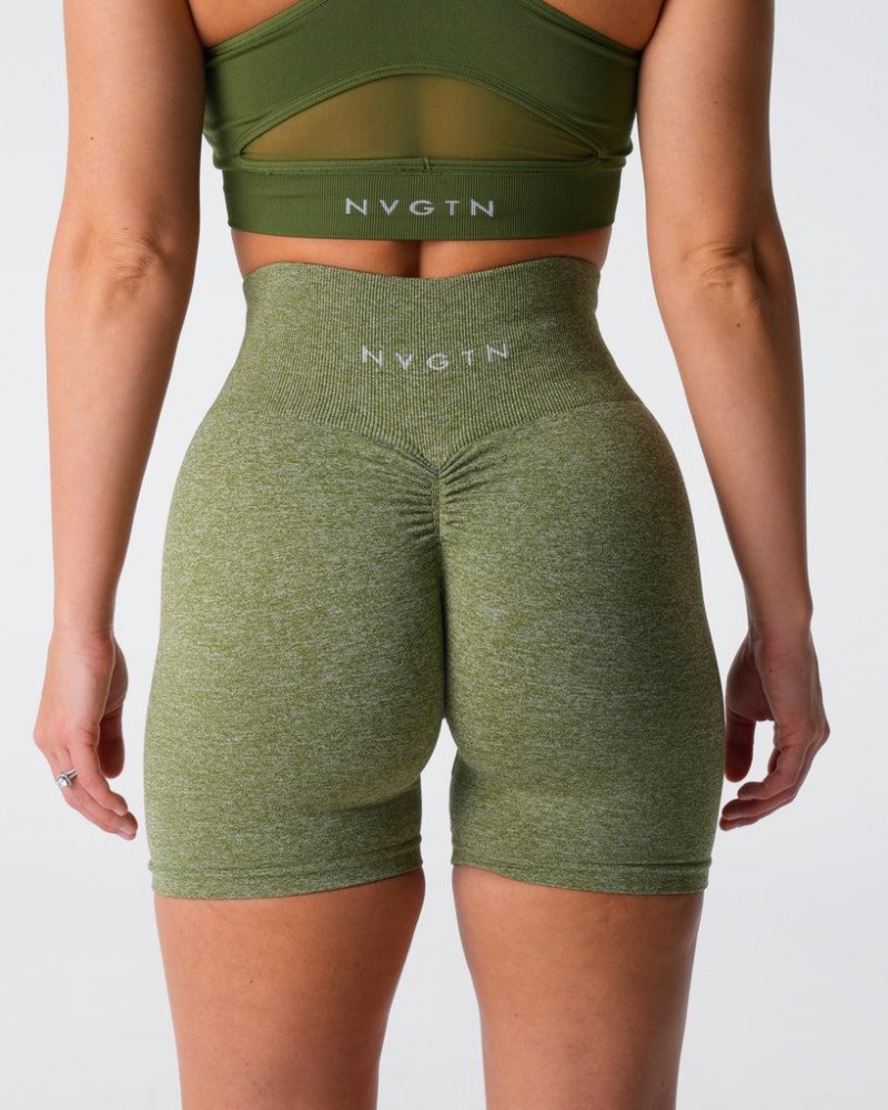 NVGTN Scrunch Seamless Naisten Shortsit Oliivinvihreä | FI176ZU