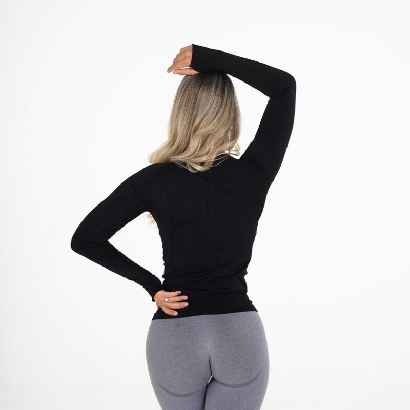 NVGTN Shape Seamless Long-Sleeve Top Naisten Topit Mustat | FI773LI