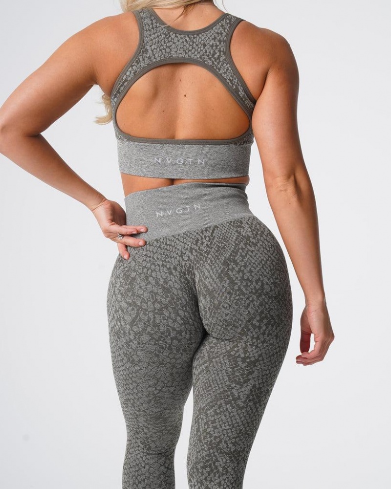 NVGTN Snakeskin Seamless Naisten Leggingsit Khaki Vihreä | FI337NW